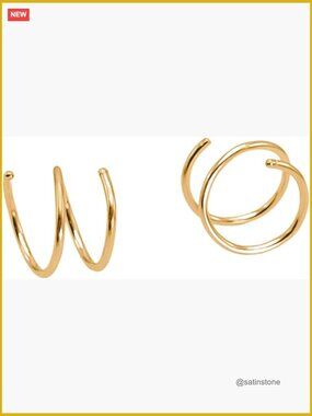 14K Gold Filled Double Hoop Twist Earrings - Single Piercing Huggie Hoop
